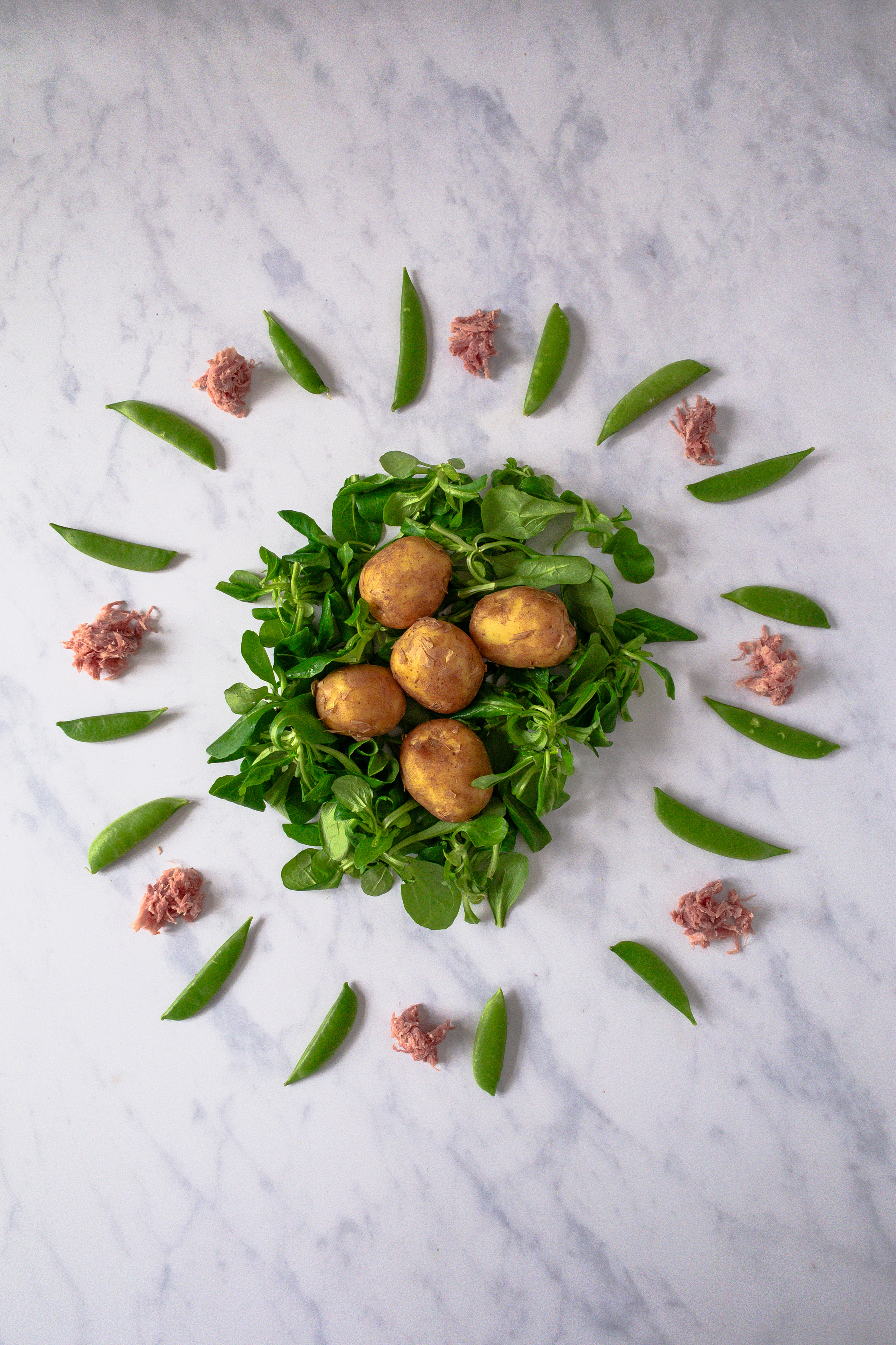 Pea Potato and Ham Salad