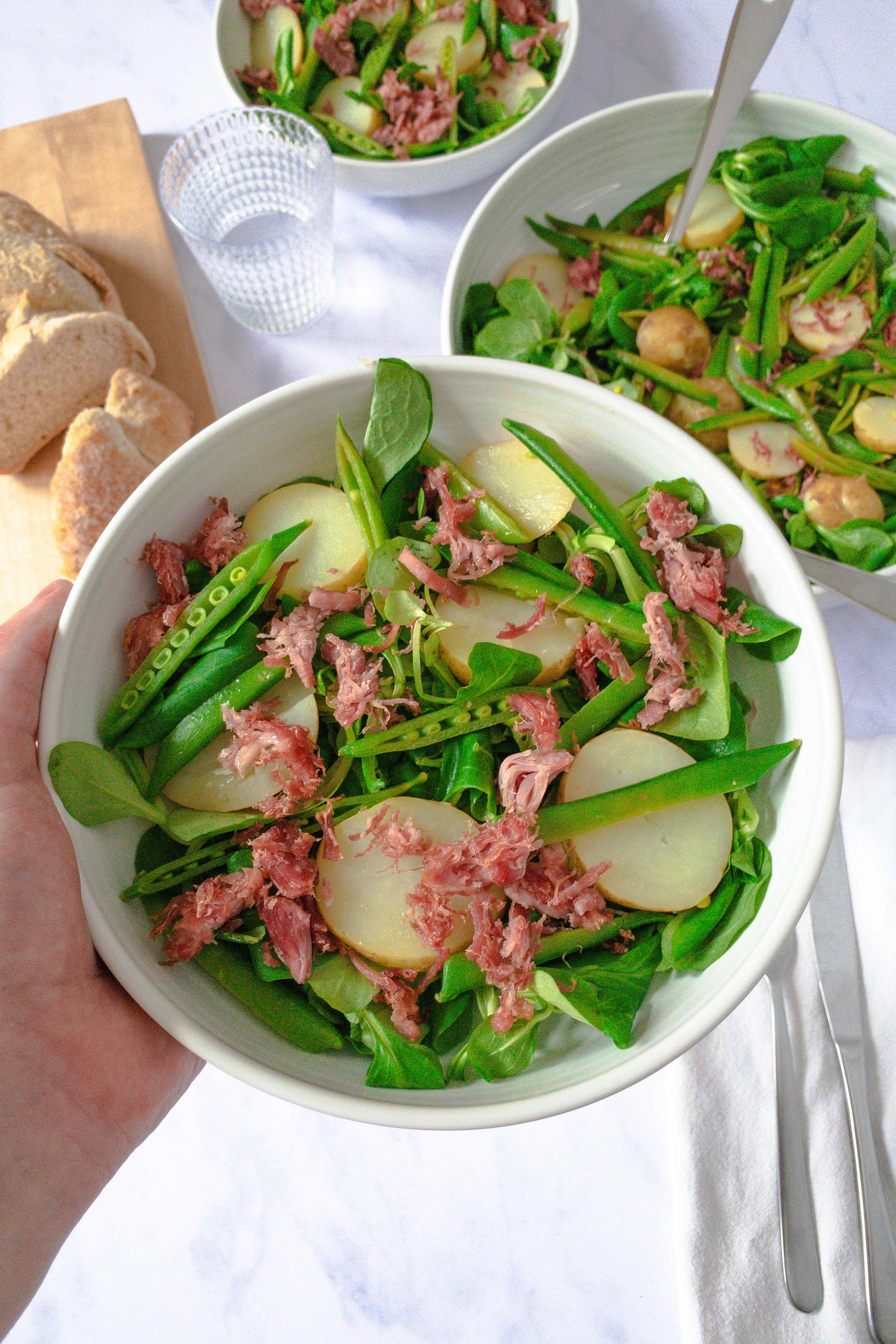 Pea potato and Ham Salad