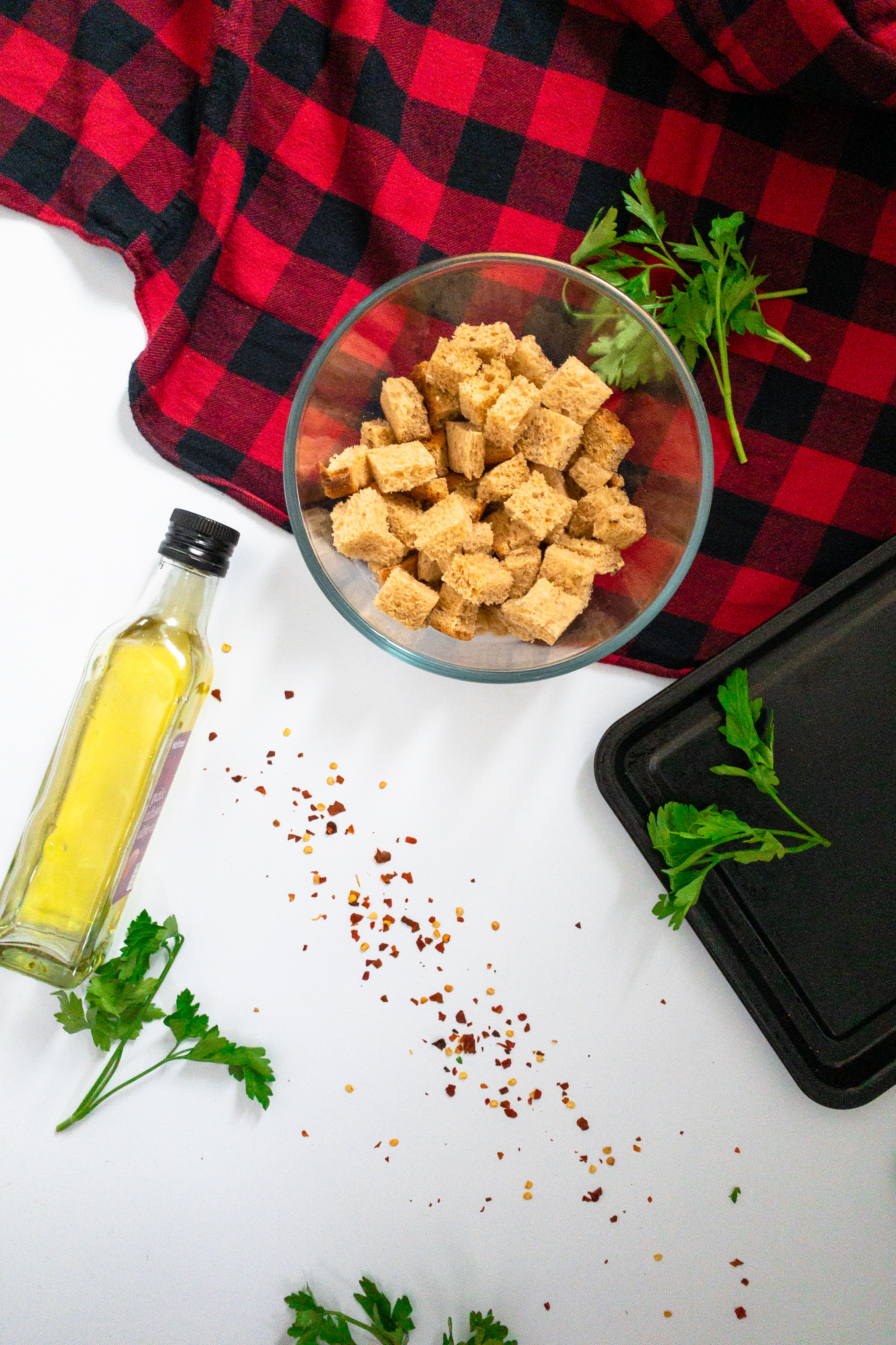 Easy Chilli and Garlic Croutons