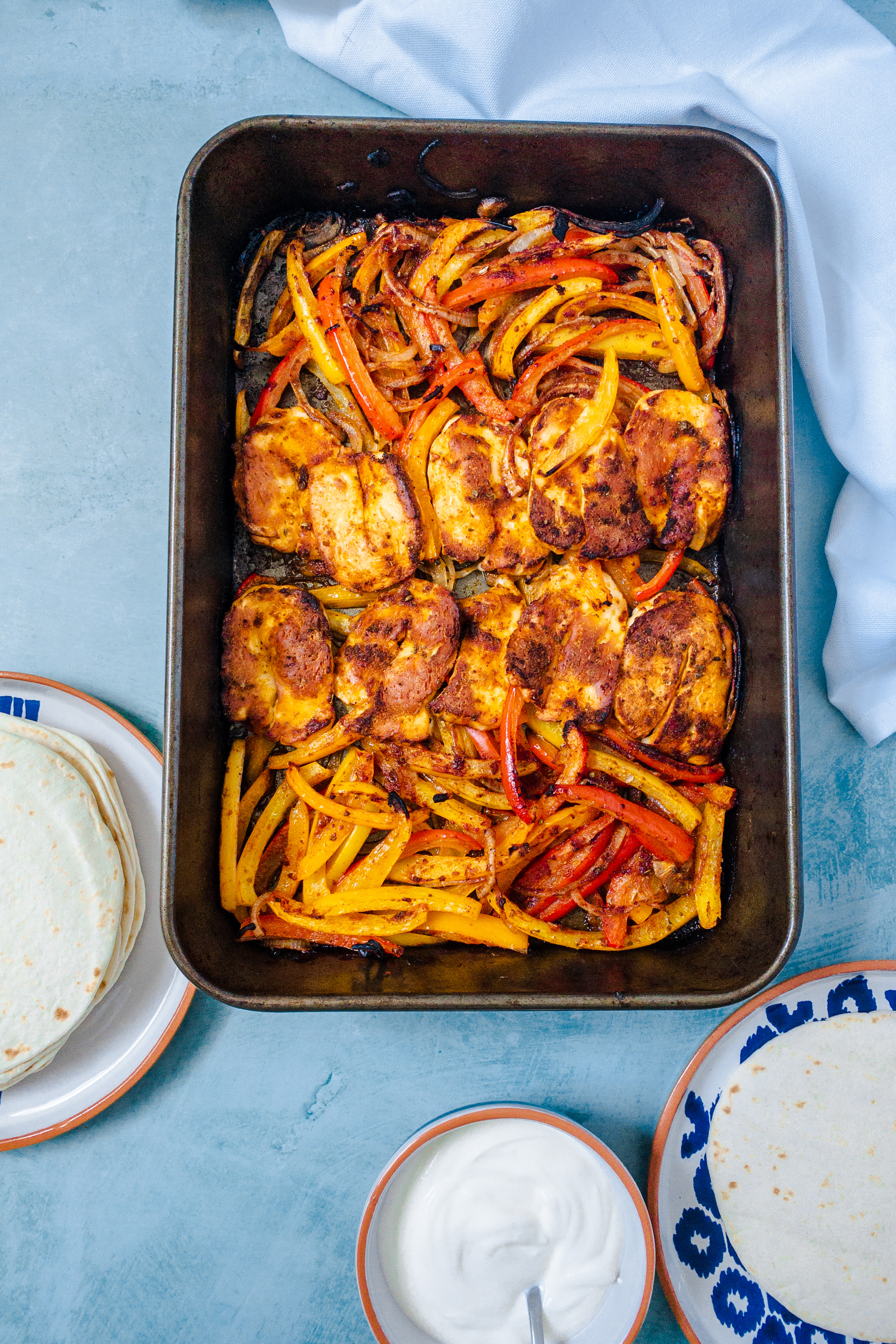 Baked Halloumi Fajitas