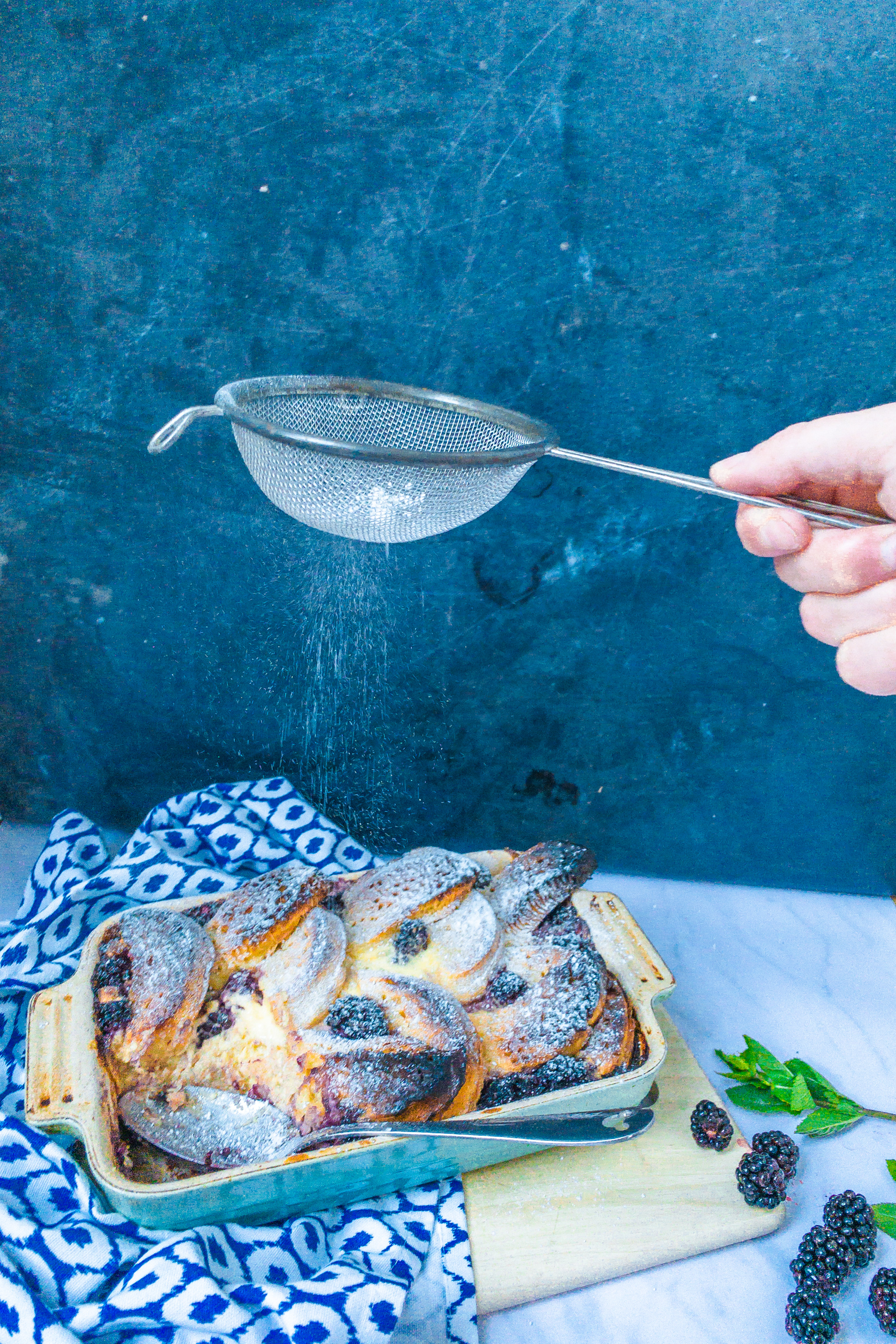Lemon and Blackberry Crumpet Pudding
