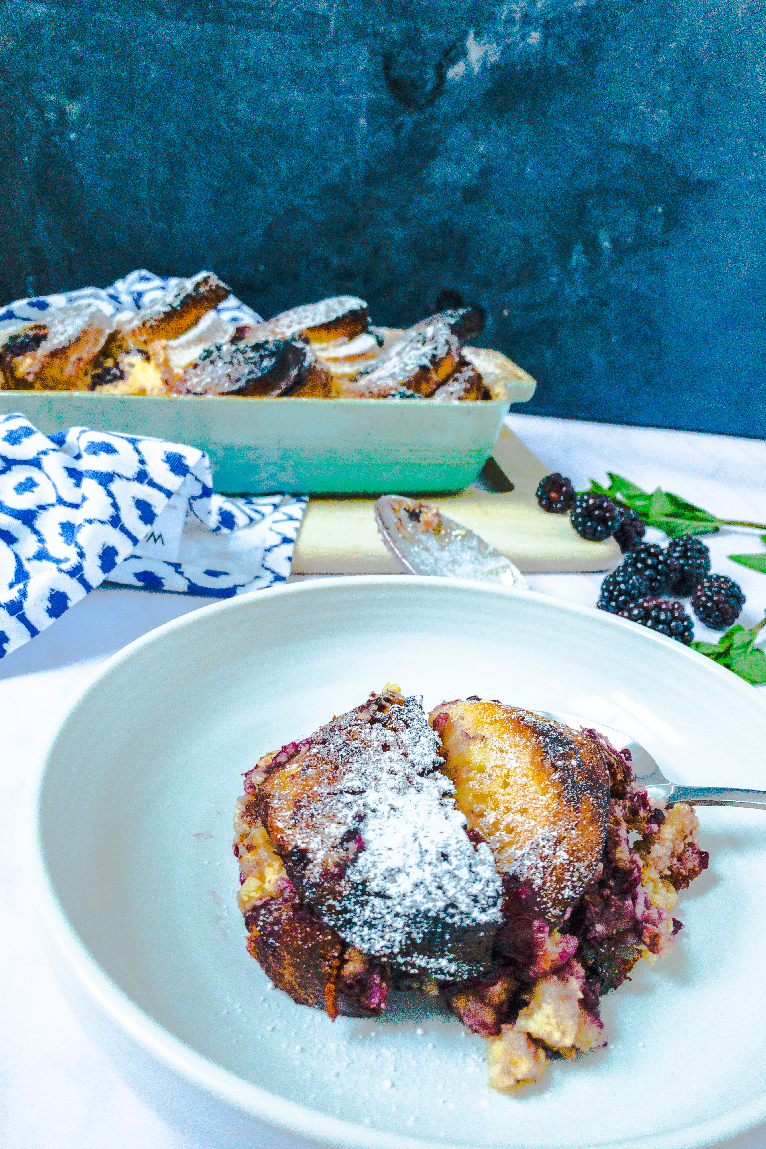 Lemon and Blackberry Crumpet Pudding