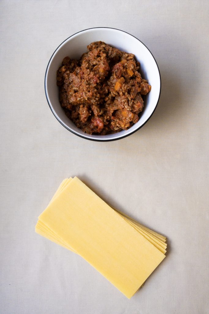 Ragu Meat sauce and Lasagne sheets