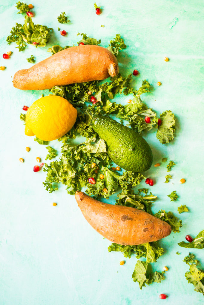 Crispy Kale and Sweet Potato Salad Ingredients