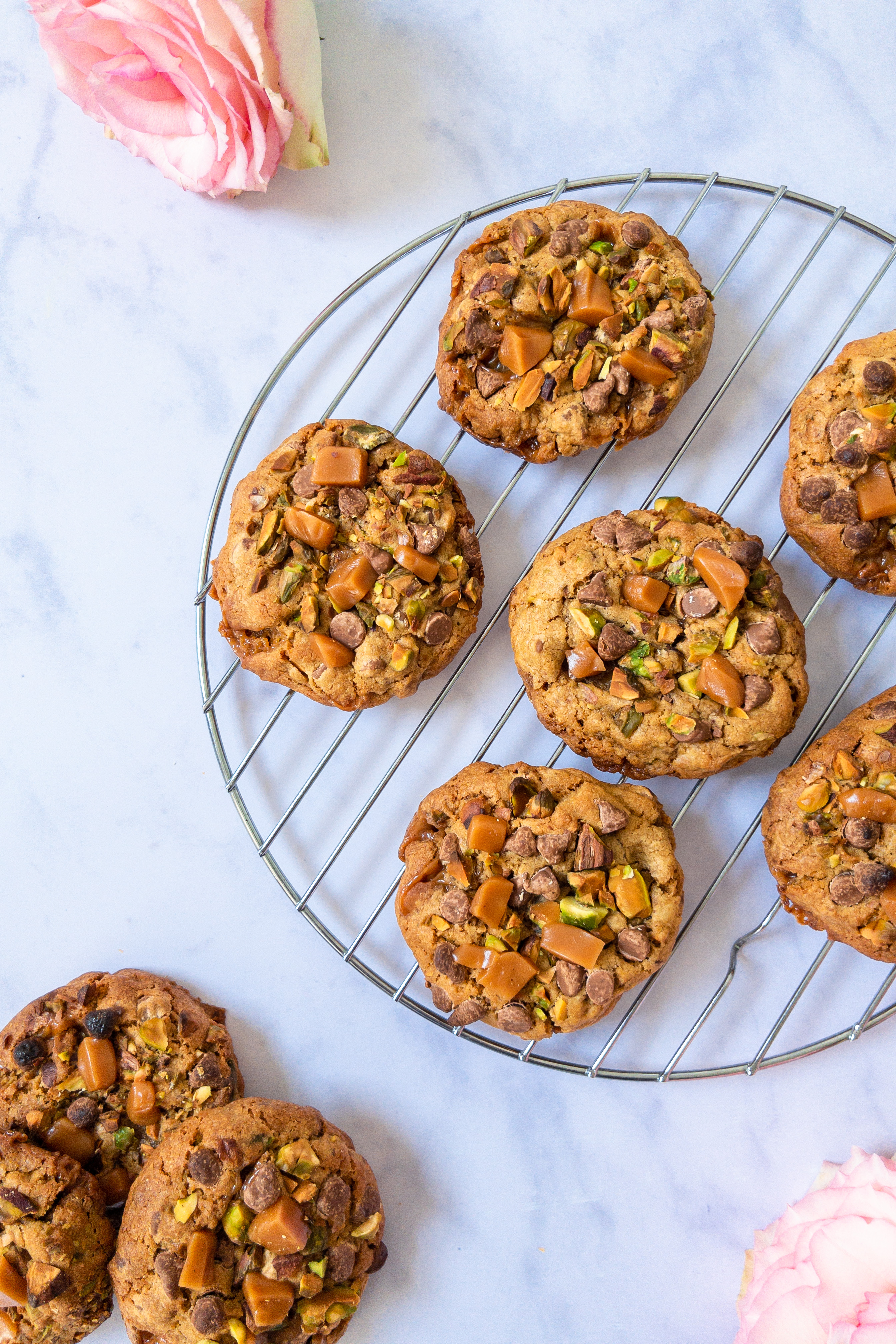 Pistachio Toffee Chocolate Chip Cookies