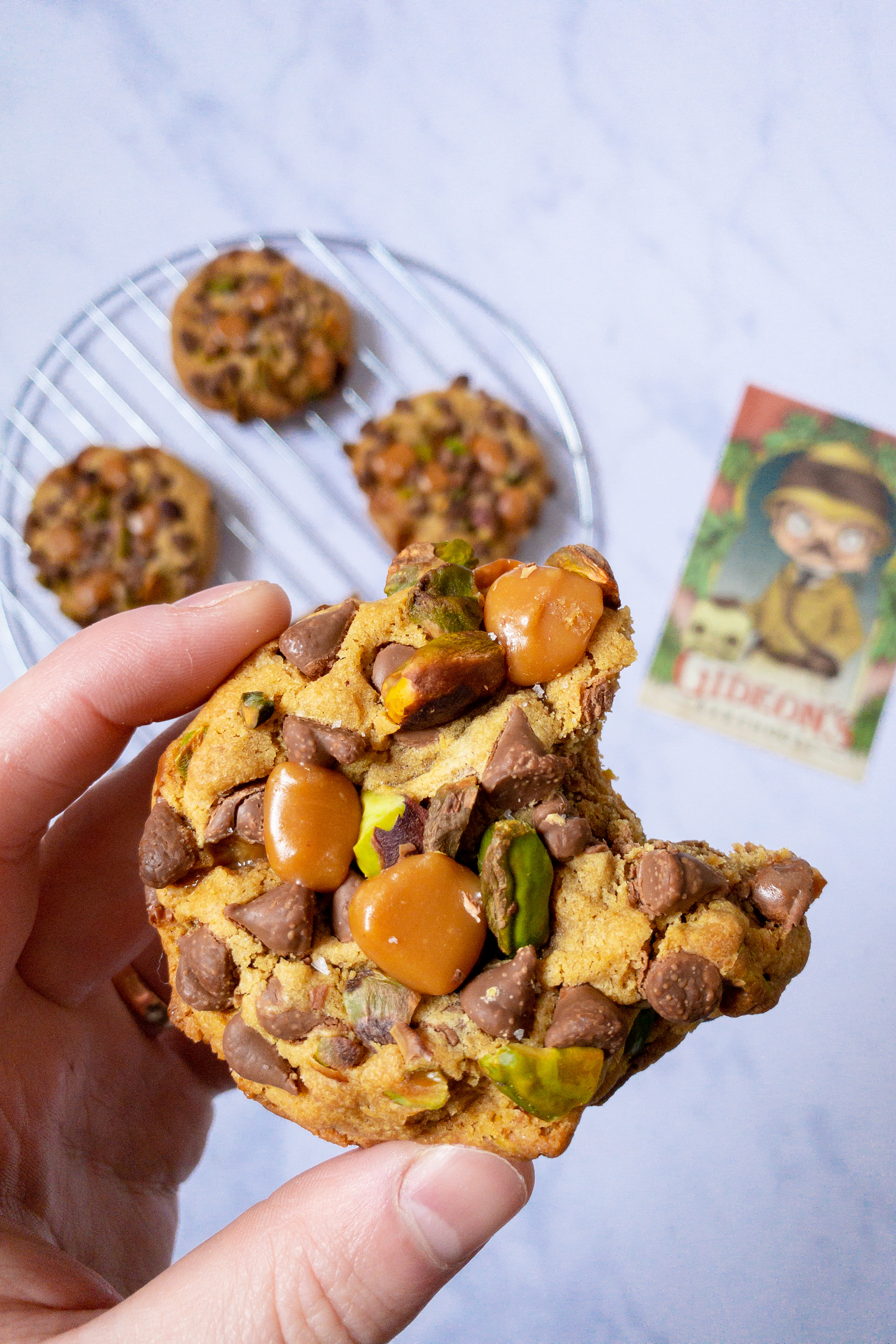 Pistachio Toffee Chocolate Chip Cookies