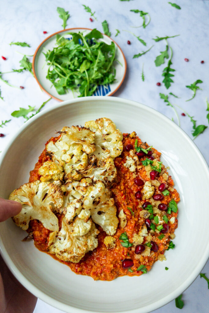 Roasted Cauliflower with Muhammara